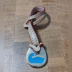Dooney & Bourke blue duck key tag fob purse charm leather EUC